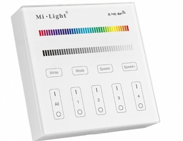 Mi Light 4 zónás falra szerelhető, mágneses, érintős fényerő szabályozó fehér színben ...