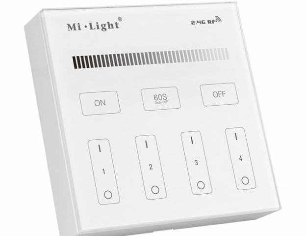 Mi Light 4 zónás falra szerelhető, mágneses, érintős dimmer fényerő szabályozó fehér ...
