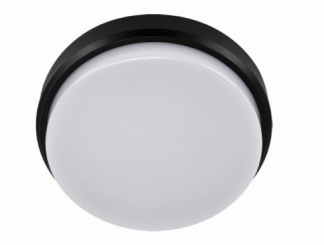 Strühm Aron 18 W-os ø210 mm kerek natúr fehér, fekete mennyezeti lámpa IP65-ös ...
