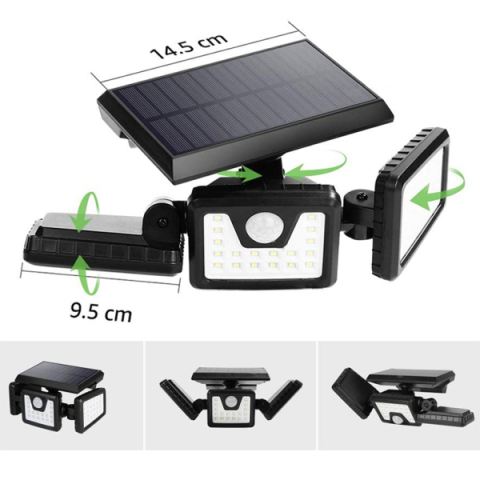 MasterLED Solar LED napelemes reflektor 15 W-os mozgásérzékelővel