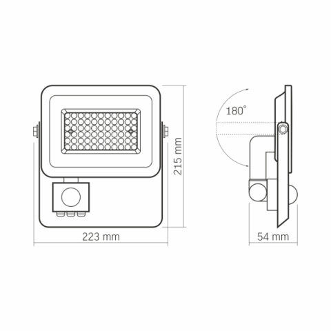 VIDEX F2E 50 W-OS MOZGÁSÉRZÉKELŐS NATÚRFEHÉR LED REFLEKTOR