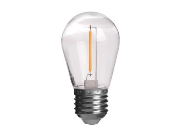 MasterLED ST14 filamentszálas LED izzó, UV álló PC, 1W meleg fehér, E27, 5 db-os készlet 
