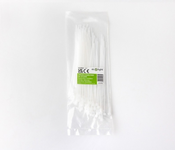 EcoLight Kábelkötegelő OK-25150W 2,5X150 mm, fehér, 100 db-os kiszerelés 