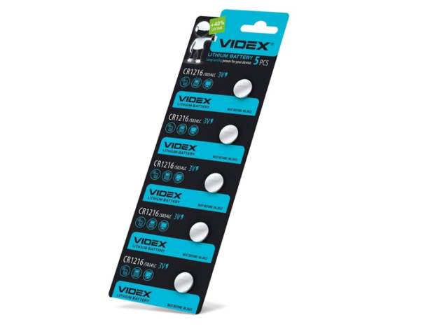 Videx CR1216 40mAh gombelem (darabár, min. rendelhető mennyiség 5 db) 