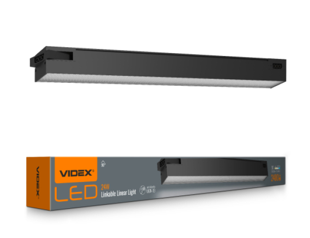 Videx 24 W-os, 60 cm-es, 5000 K, fekete színű lámpa a BNL02 sorozathoz 