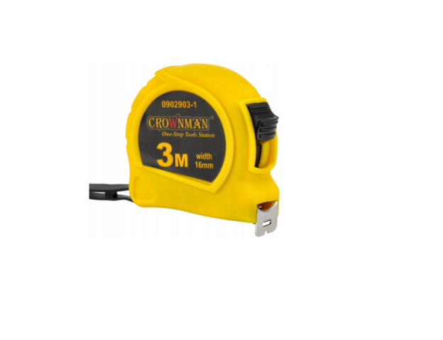Crownman 3m X16mm acél mérőszalag 