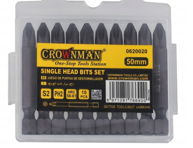 Crownman 50mm-es 10 db-os dupla bit készlet 