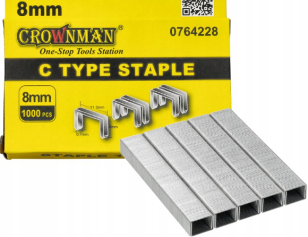 Crownman Kárpitós Tűzőgép Kapocs 0.7x8mm 1000 db 