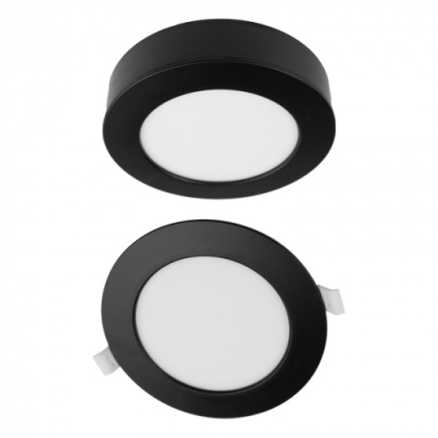 Ecolight 12W-os, kerek alakú, CCT, fekete, süllyesztett és felületre szerelhető ...